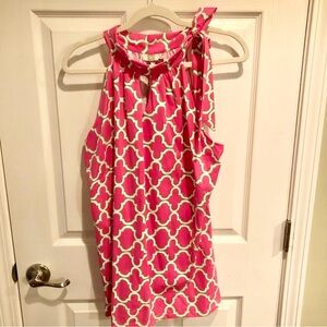 💕Katherine Way Pink and White Patterned Blouse 2XL